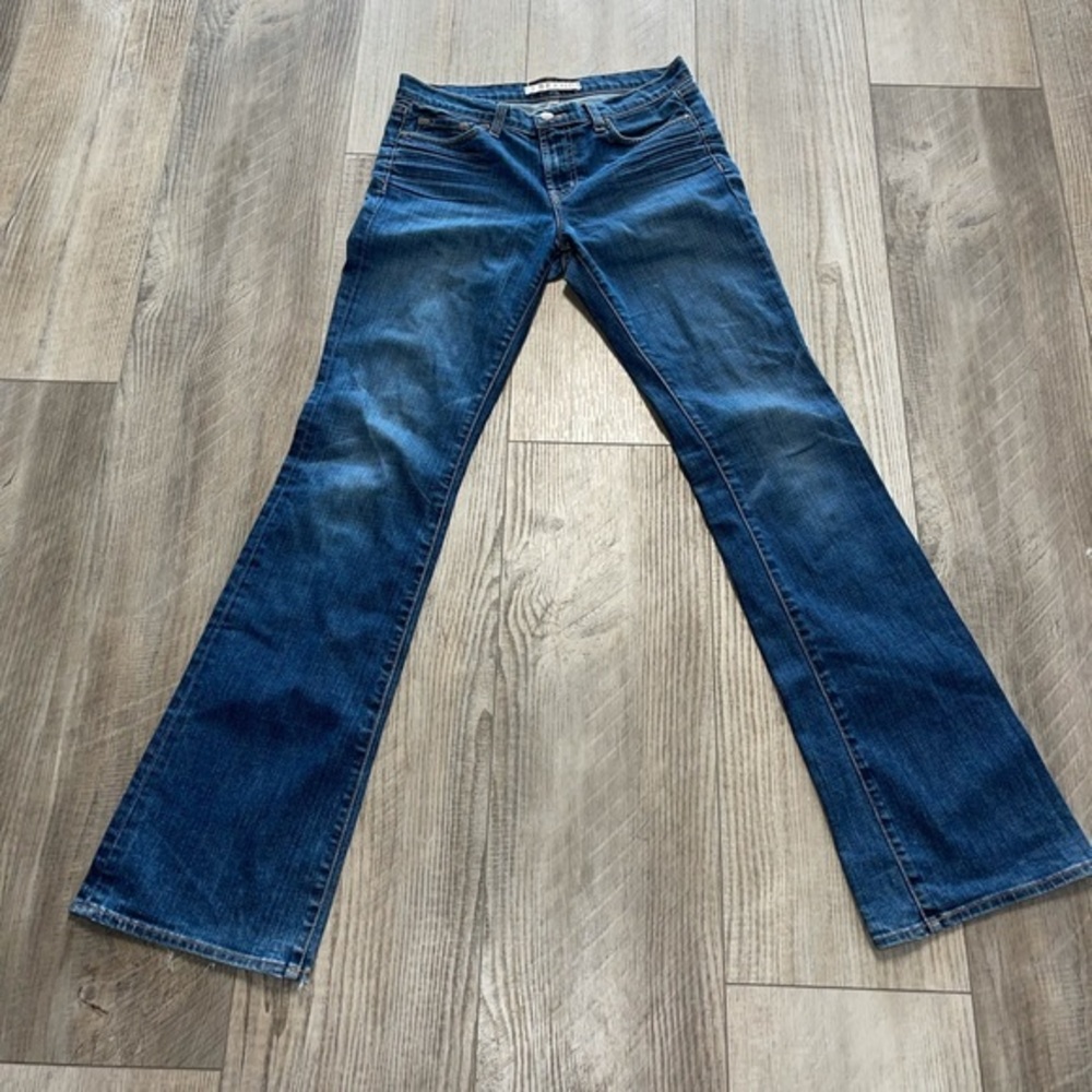 J Brand Wide leg blue jeans distressed sz 28